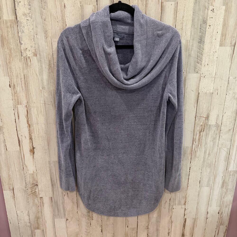 Barefoot Dreams CozyChic Coastal Cowl Neck Tunic Soft Women’s XS Blue Gray